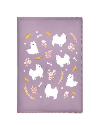 Japanese Spitz / Samoyed & Cherry Blossom Notebook